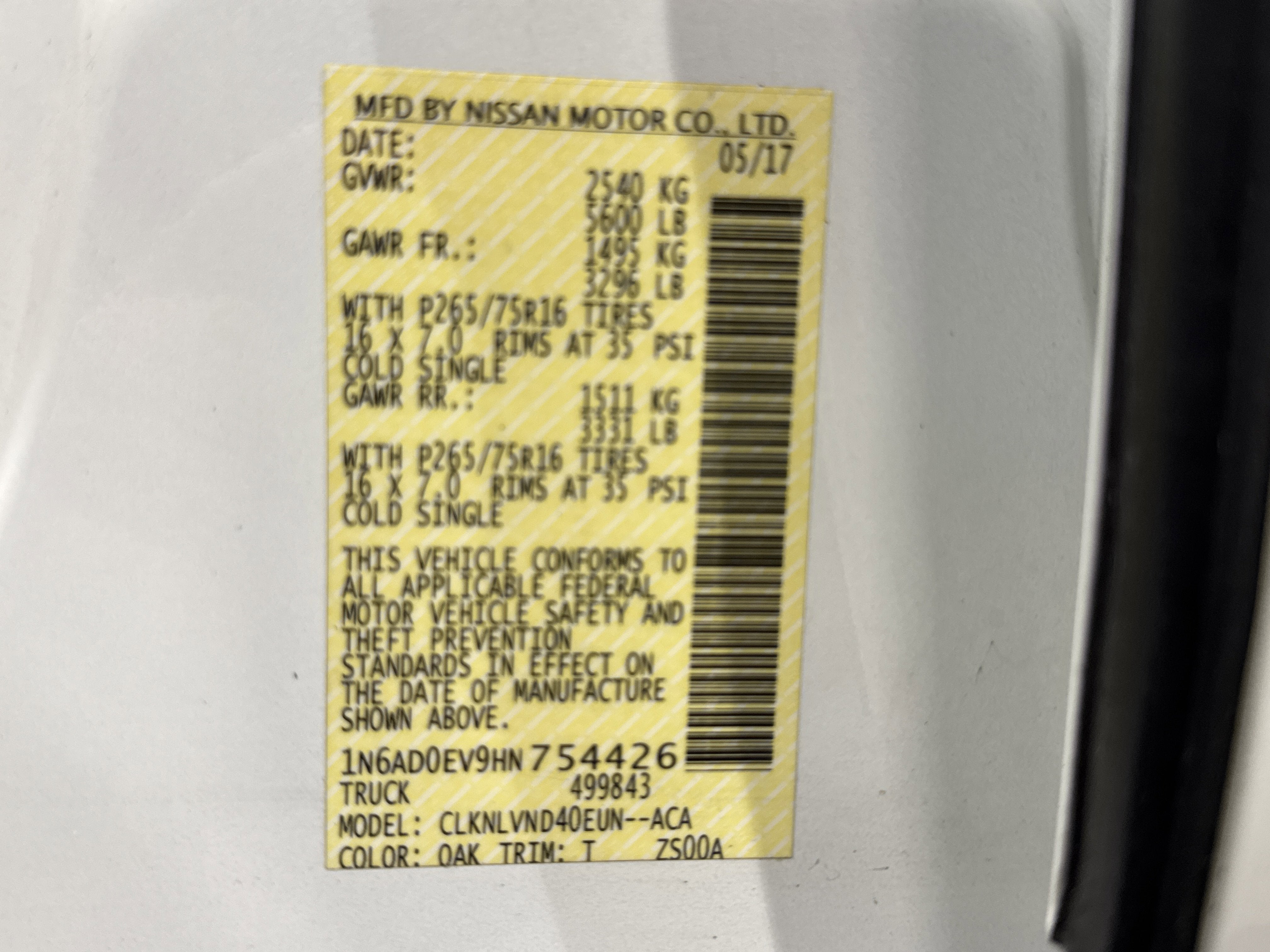 2017 Nissan Frontier PRO-4X W/LUXURY PACKAGE