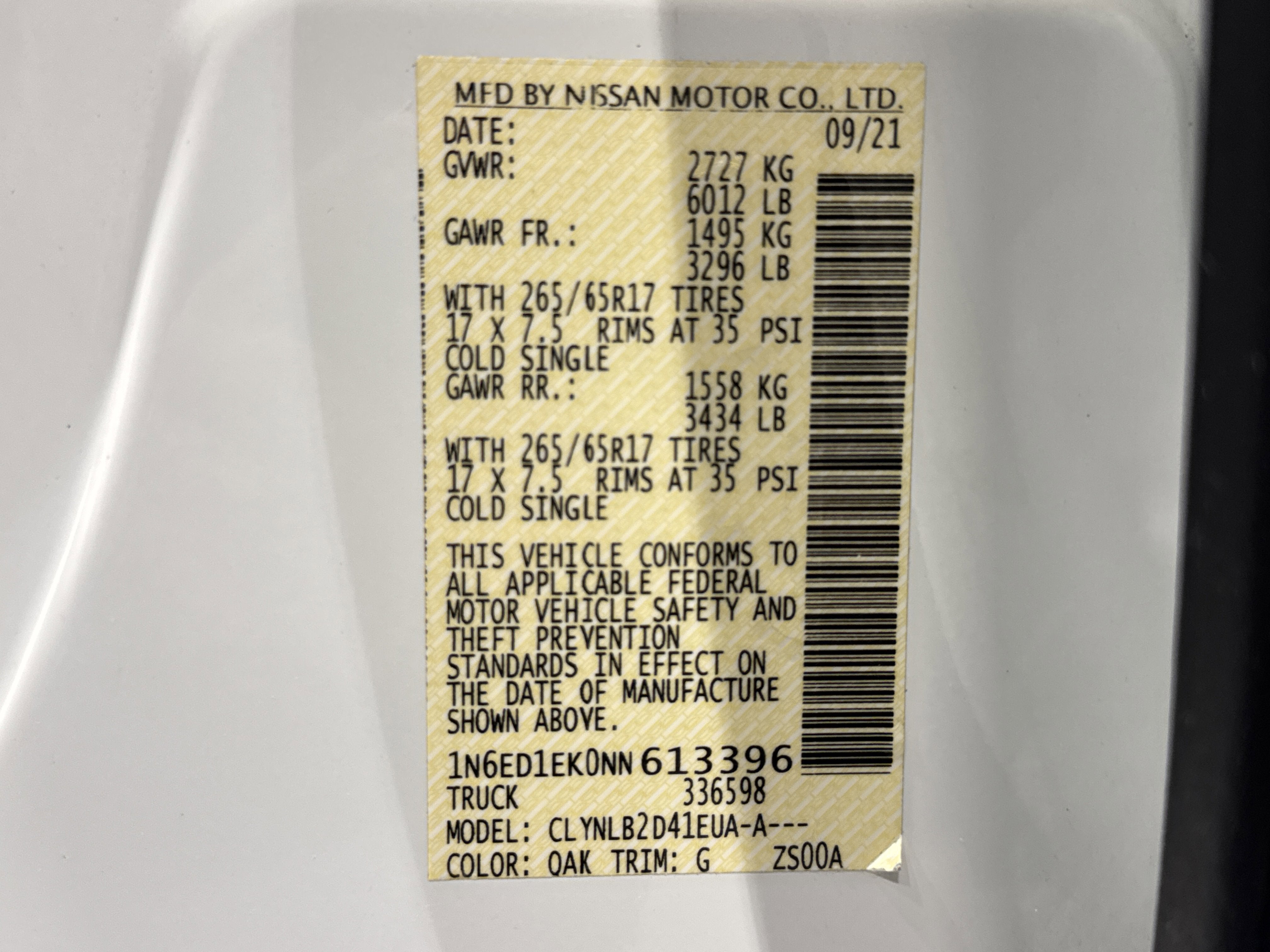 2022 Nissan Frontier SV W/Technology Package