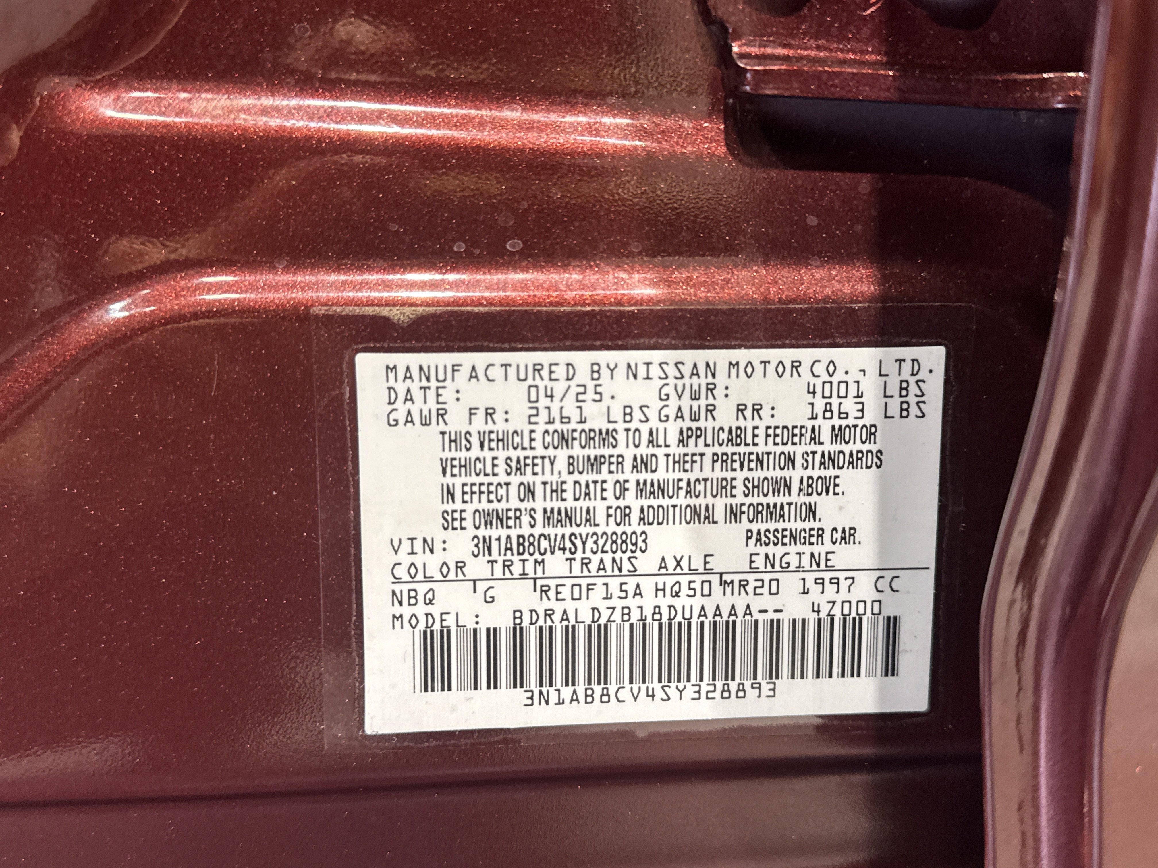 2025 Nissan Sentra SV W/All Weather Package