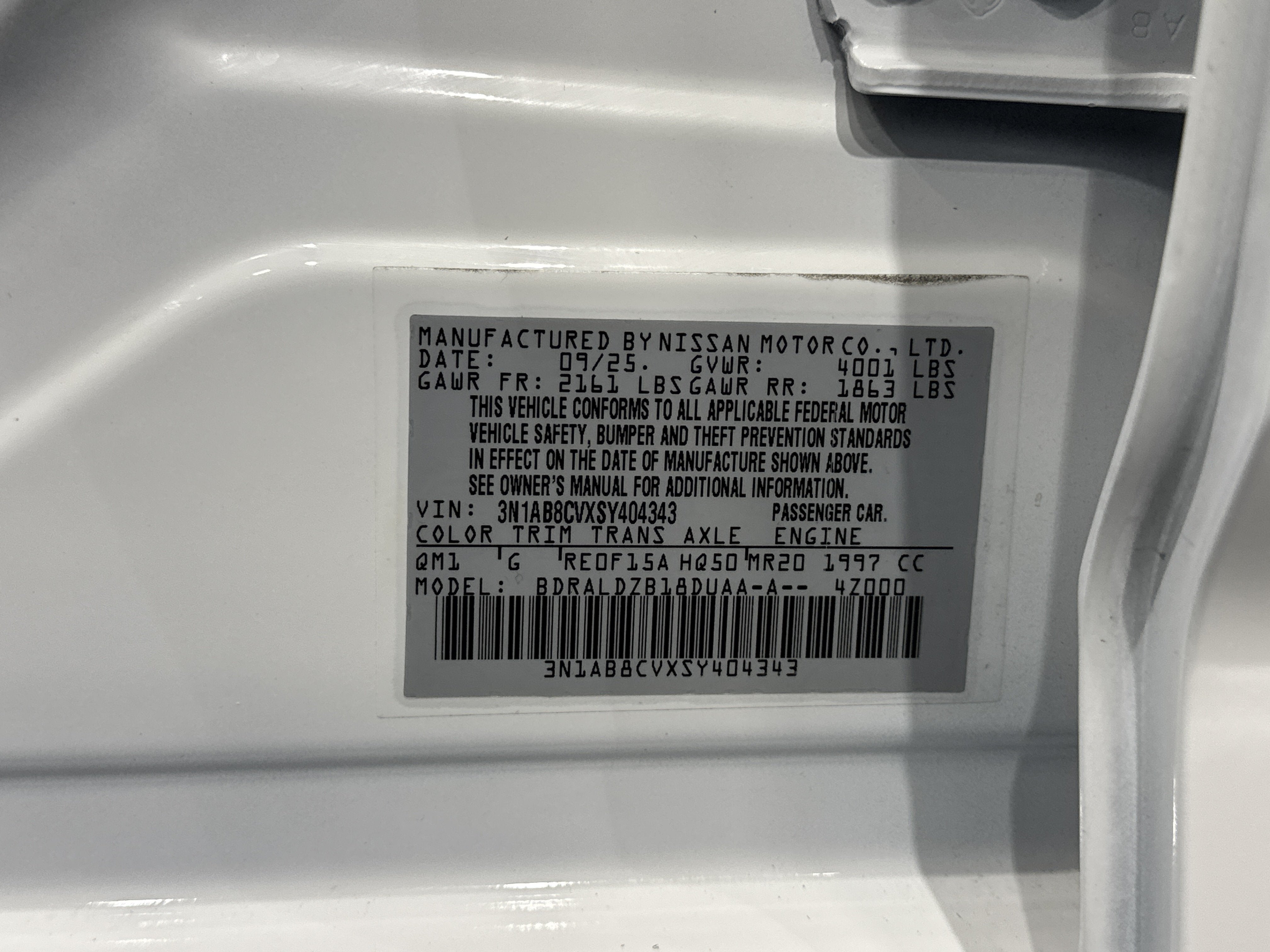 2025 Nissan Sentra SV W/All Weather Package