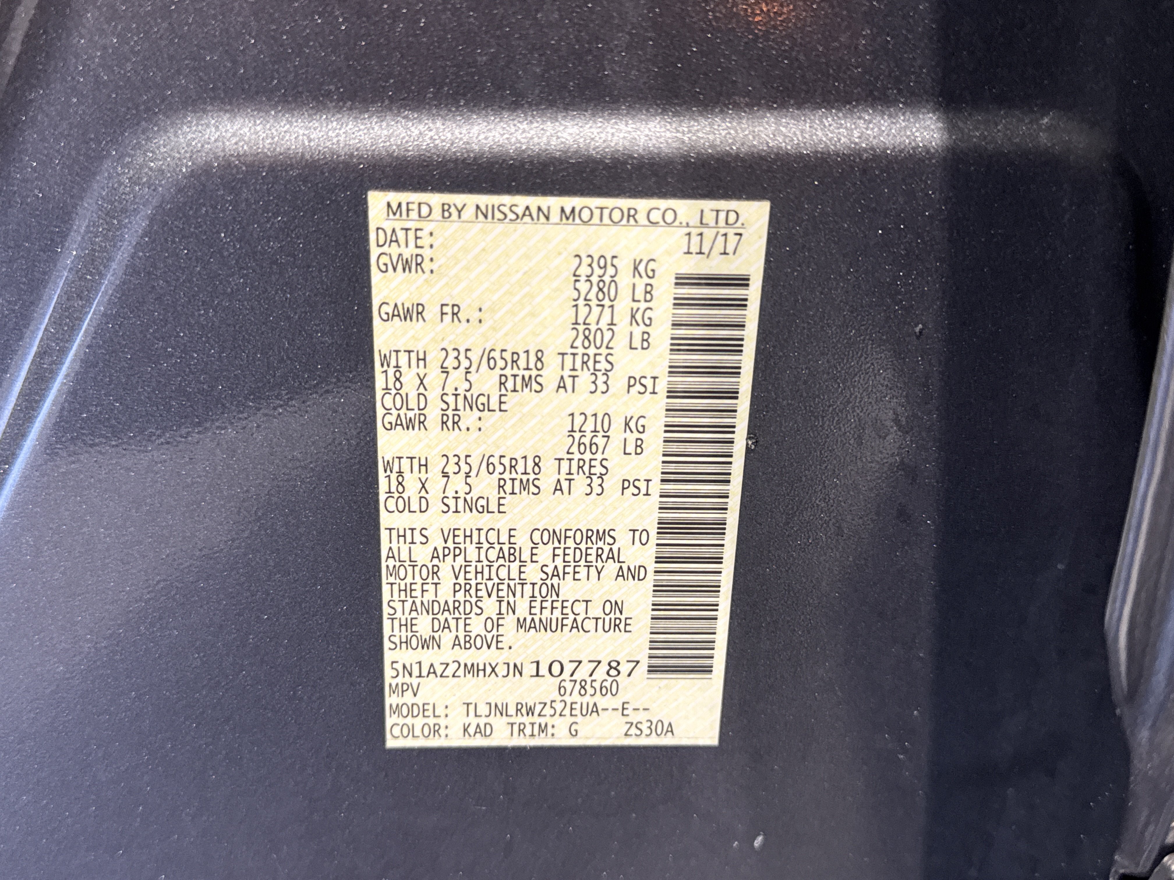 2018 Nissan Murano SL W/Moonroof Package
