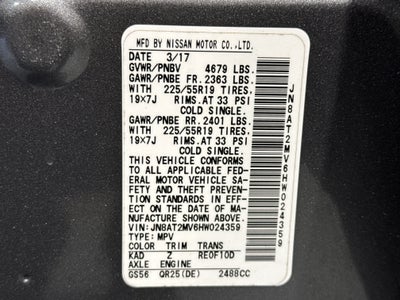 2017 Nissan Rogue SL W/Premium & Platinum Package