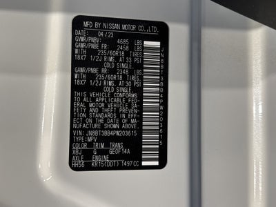 2023 Nissan Rogue SV W/Premium Package & Midnight Package
