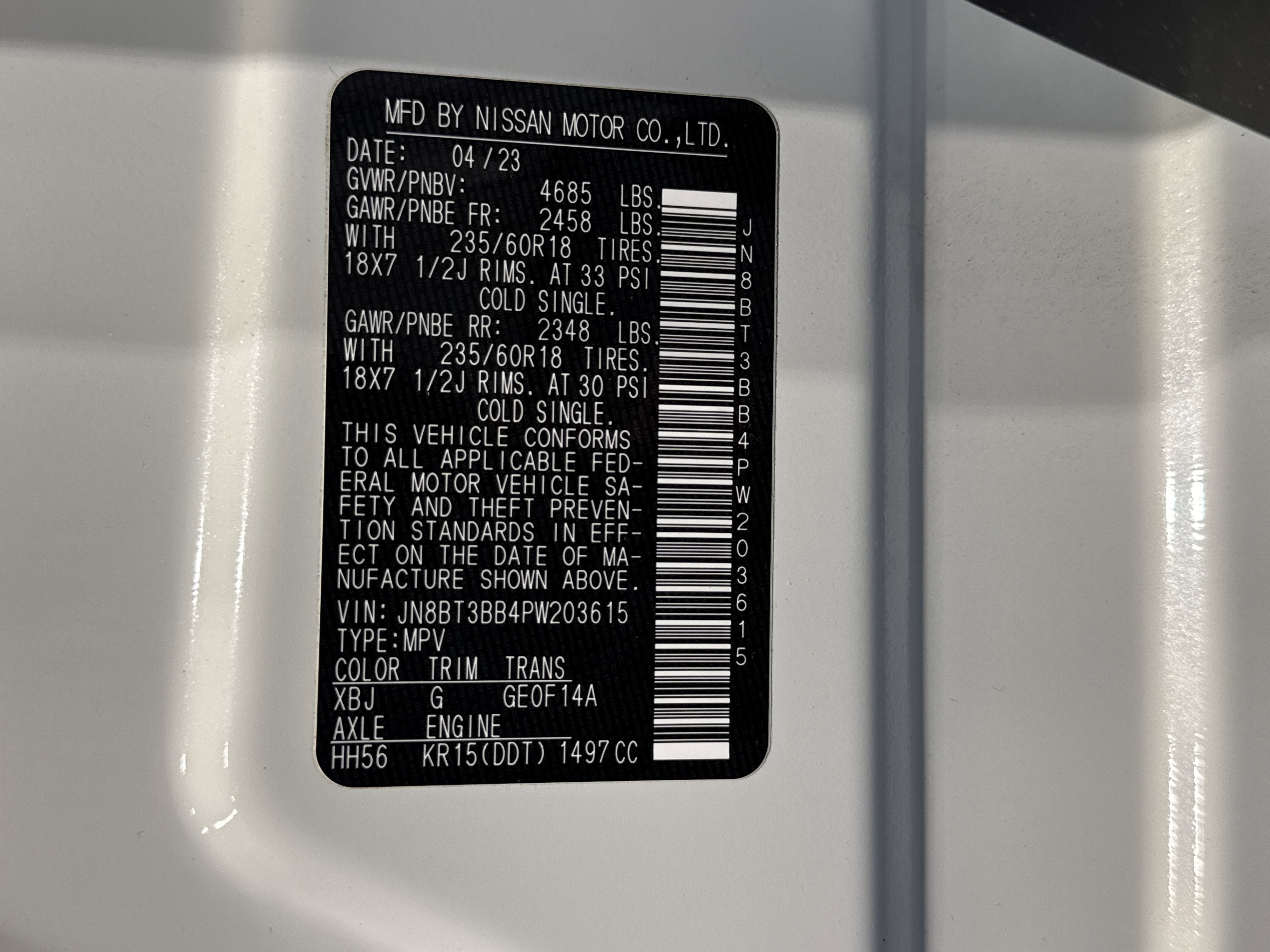 2023 Nissan Rogue SV W/Premium Package & Midnight Package